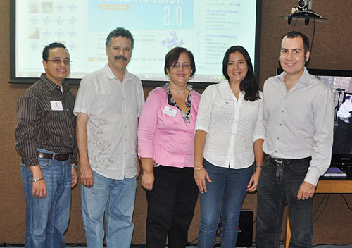 Desde la izquierda Iván Arroyo, Eduardo Díaz, Jeanette Delgado, Sandra Vega y James Lynn.
