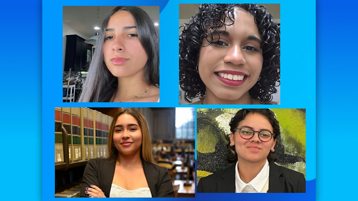 Las cuatro becarias cuatro estudiantes atletas